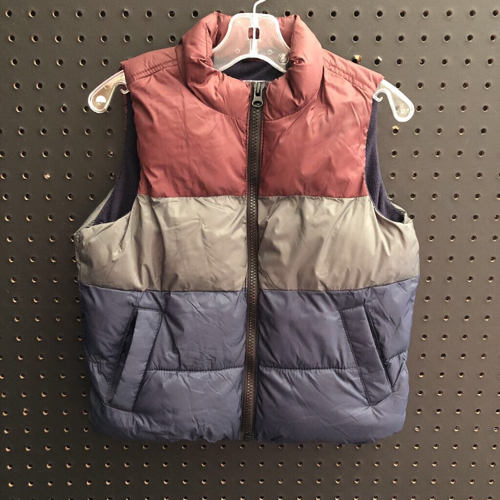 Boys tri-color zip up vest