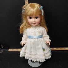 Load image into Gallery viewer, Collectible vintage doll w/apron dress w/ stand
