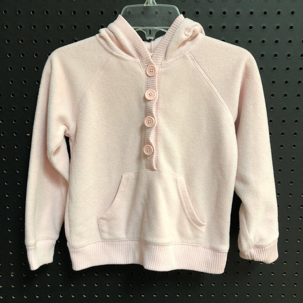 Hooded button up sweatshirt w/pockets