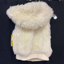 Load image into Gallery viewer, sleeveless faux fur hooded coat
