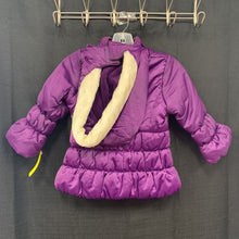 Load image into Gallery viewer, girl's hooded puff zip jacket
