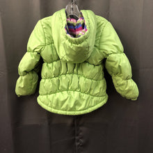 Load image into Gallery viewer, Girls hooded zip up winter jacket
