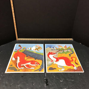 1972 Vintage collectible 4 pk "The lively little rabbit" puzzles