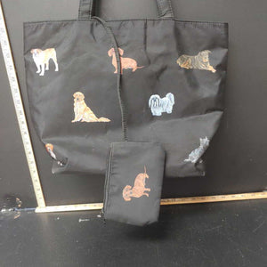 Dog print handbag w/wallet