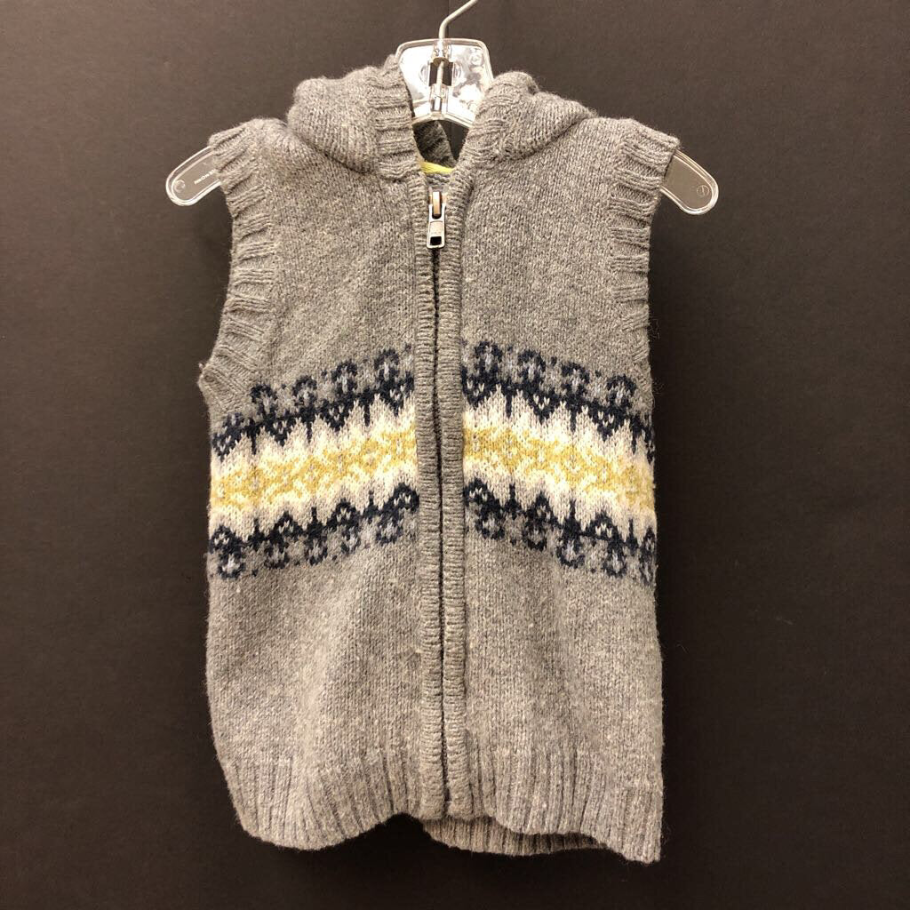Hooded zip up sweater vest