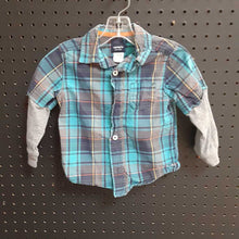 Load image into Gallery viewer, two tone plaid button down shirt
