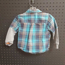 Load image into Gallery viewer, two tone plaid button down shirt
