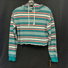 Load image into Gallery viewer, Striped hooded crop top
