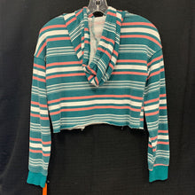 Load image into Gallery viewer, Striped hooded crop top
