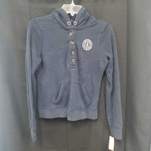 Load image into Gallery viewer, Half button hooded sweatshirt w/pockets
