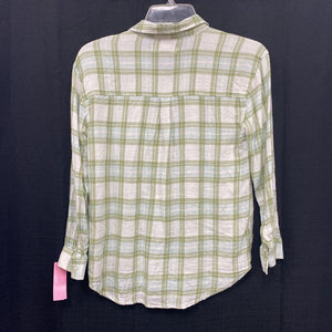 Plaid button down Tunic