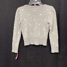 Load image into Gallery viewer, Polka dot flower button sweater
