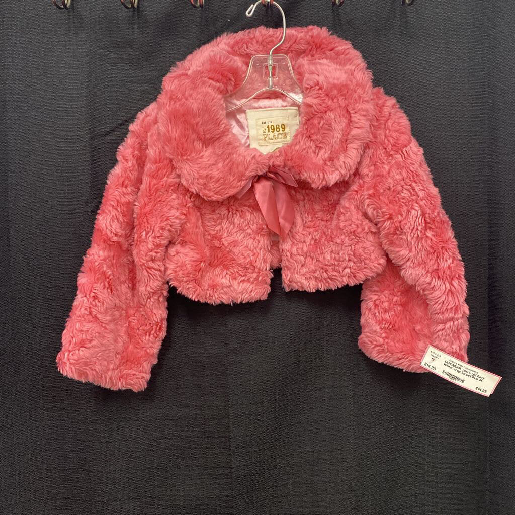 girl furry winter crop jacket