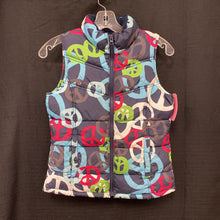 Load image into Gallery viewer, girl peace sign zip winter vest
