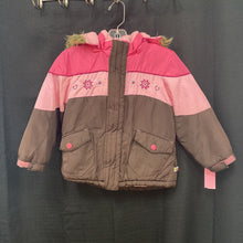 Load image into Gallery viewer, girl hooded zip winter jacket
