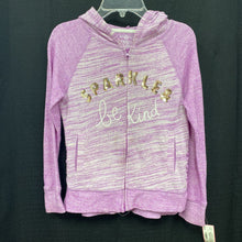 Load image into Gallery viewer, &quot;sparkle &amp; be kind&quot; hooded zip sweatshirt
