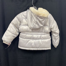 Load image into Gallery viewer, Girl heart puffer winter jacket
