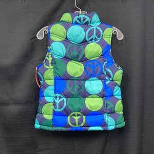 girl peace sign winter vest