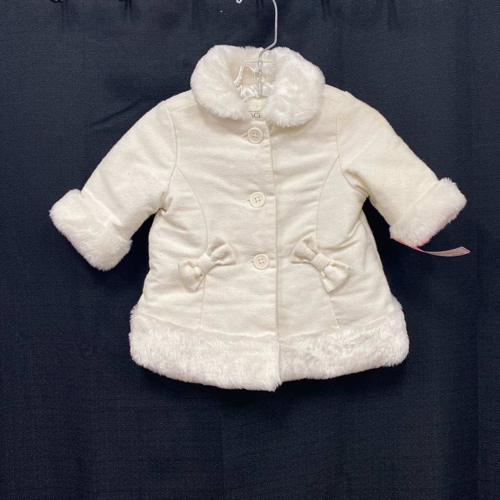 girl button furry winter jacket