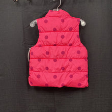 Load image into Gallery viewer, girl polka dot winter zip vest
