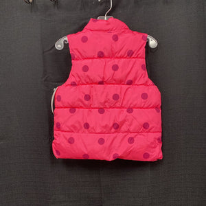 girl polka dot winter zip vest