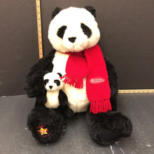 Load image into Gallery viewer, Christmas Panda w/baby plush

