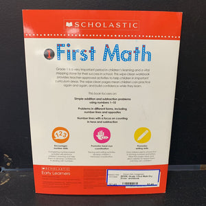 Grade 1 First Math Dry Erase -workbook