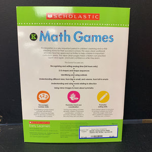 Kindergarten Math Games Dry Erase -workbook