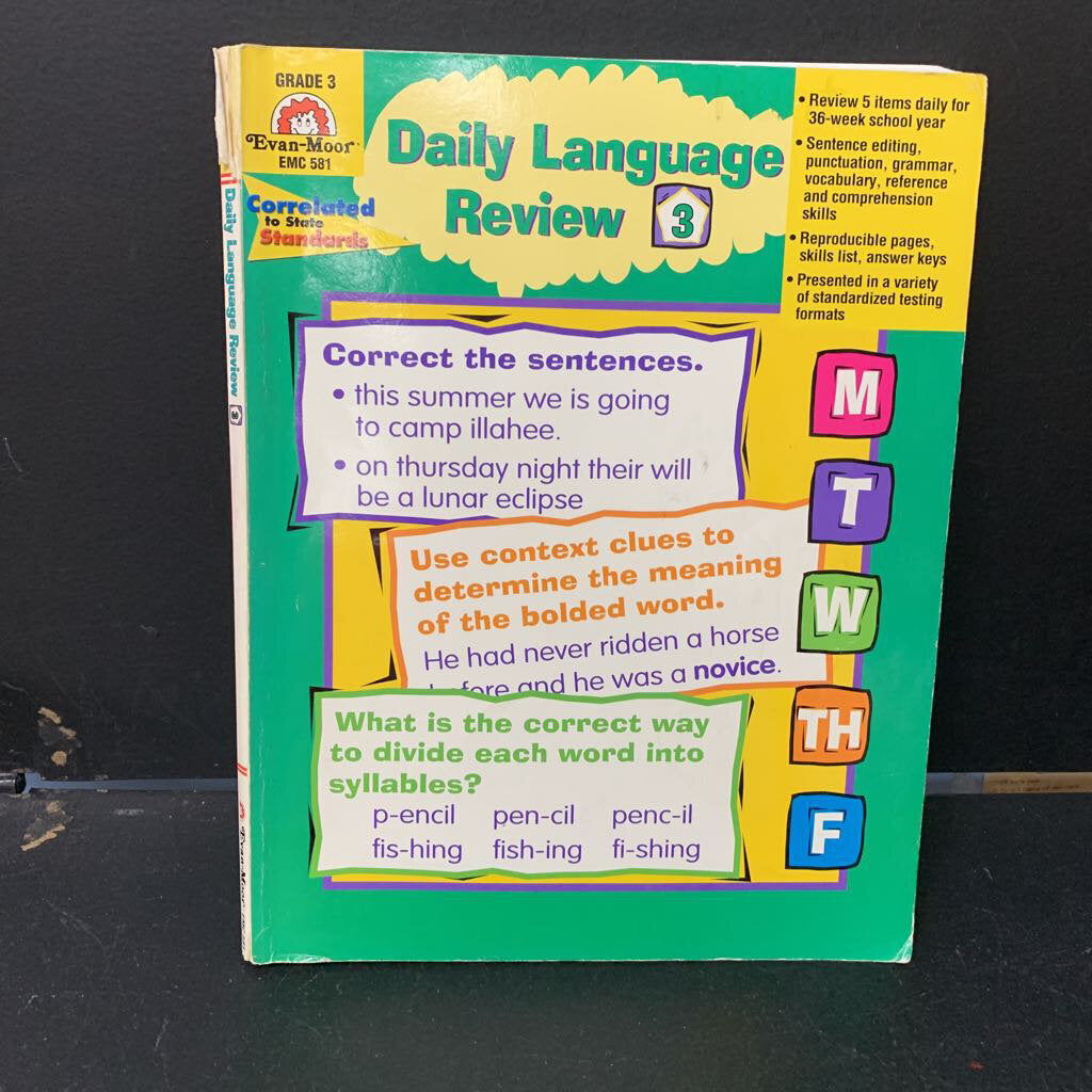 Daily Language Review, Grade 3 -workbook