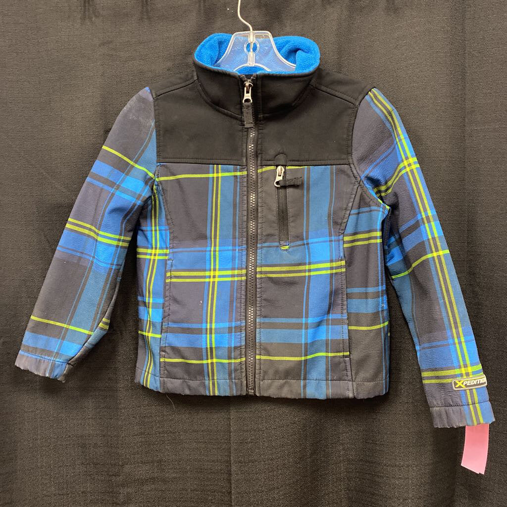 boy plaid zip winter jacket