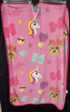 Load image into Gallery viewer, unicorn, puppy/smiley face blanket

