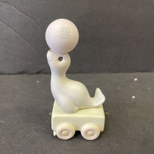 Load image into Gallery viewer, Vintage 1985 Birthday Train Series "God Bless You On Your Birthday" Two Year Old seal w/ball figurine #15962

