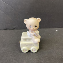 Load image into Gallery viewer, Vintage 1985 Birthday Train Series "May Your Birthday Be Warm" For Baby bear w/bottle figurine #15938

