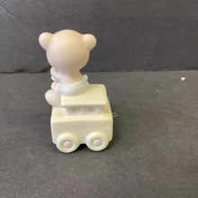 Load image into Gallery viewer, Vintage 1985 Birthday Train Series "May Your Birthday Be Warm" For Baby bear w/bottle figurine #15938
