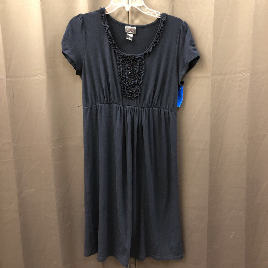 dress w/ ruffle neckline & buttons