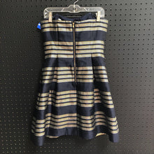 Load image into Gallery viewer, striped strapless dress w/beads
