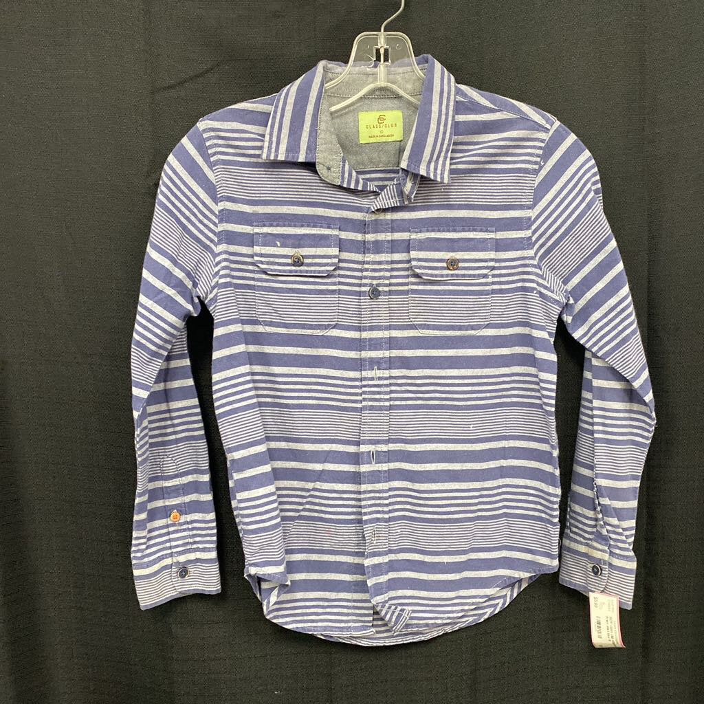 striped button down shirt