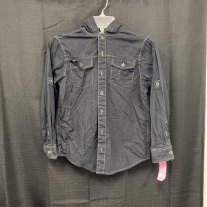 Hooded button down shirt