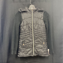 Load image into Gallery viewer, girl dotted zip hooded winter jacket
