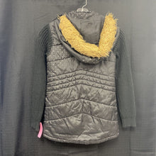 Load image into Gallery viewer, girl dotted zip hooded winter jacket
