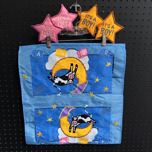"It's a Boy","It's a Girl" announcement cow over the moon mailbox cover
