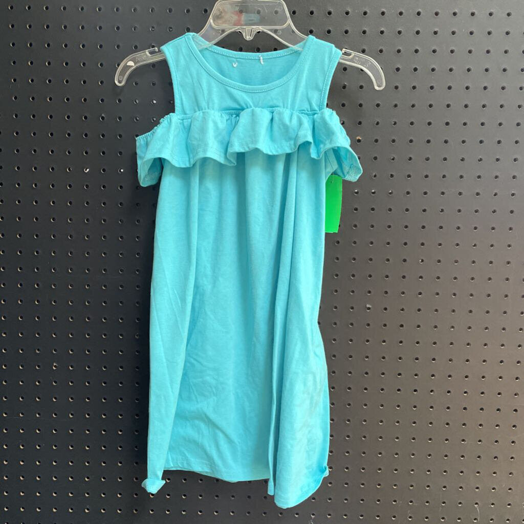 Cold shoulder dress w/ruffles