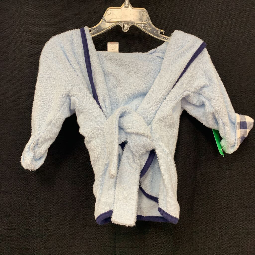 Squirrel hooded robe w/plaid accents