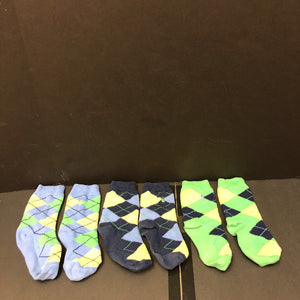 3pk girls argyle socks