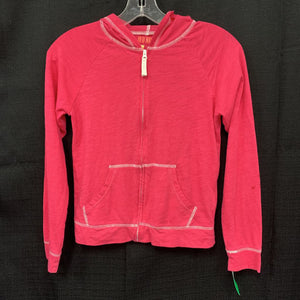 Hooded zip top