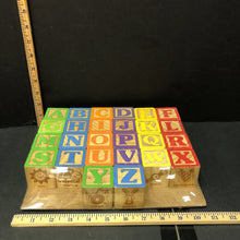 Load image into Gallery viewer, 26pc wooden alphabet blocks
