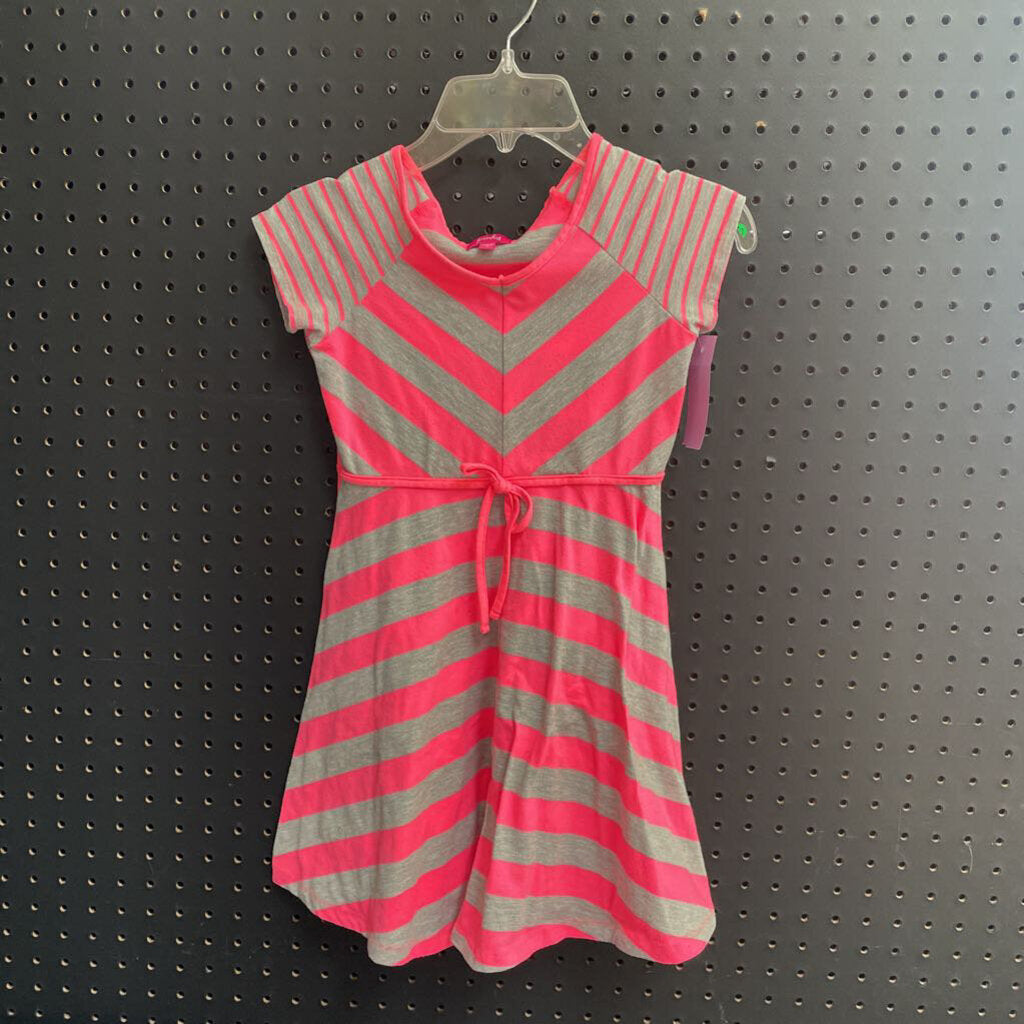 Striped dress w/bow sash