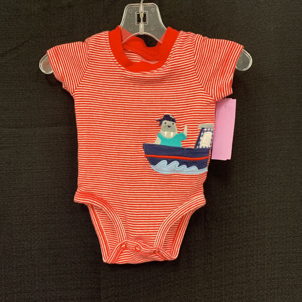 Sailing walrus striped onesie
