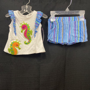 2pc sparkly seahorse outfit