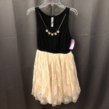 Load image into Gallery viewer, Lace skirt dress w/gemstone necklace
